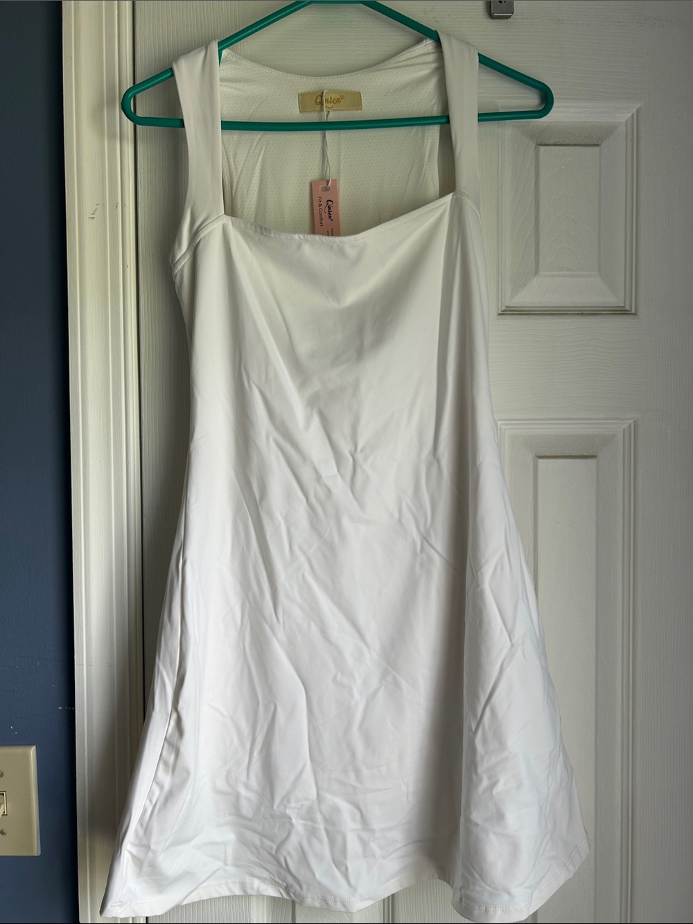 Unbranded White A-Line Mini Dress with Wide Straps